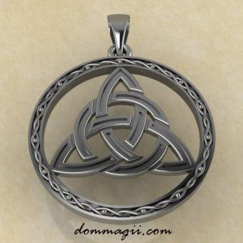 Триксель в круге из серебра