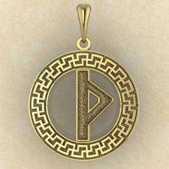 Руна «ТУРИСАЗ» в солярном обережном круге