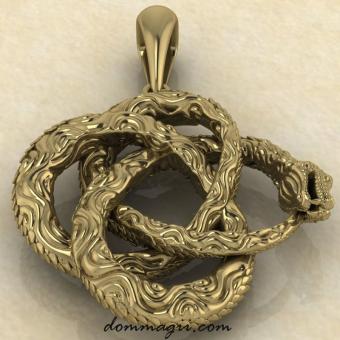 Подвеска Уроборос из золота