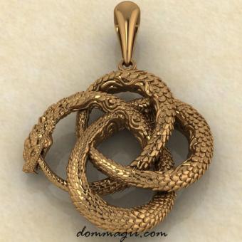 Уроборос из золота красного