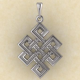 Амулет Узел долголетия из серебра