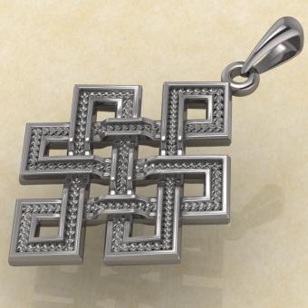 Амулет Узел долголетия из серебра