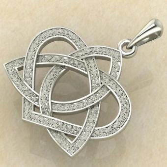 Амулет Узел любви белое золото