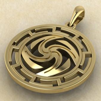 оберег Вайга в протуберанце из золота