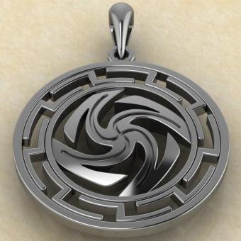 подвеска оберег Вайга в протуберанце из серебра