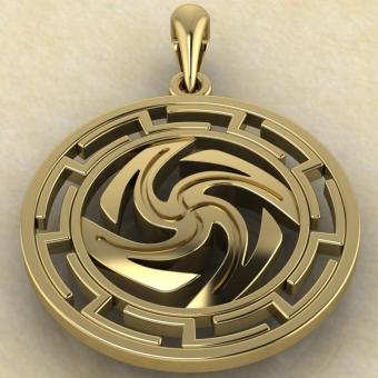 Купить подвеску оберег Вайга в протуберанце из золота