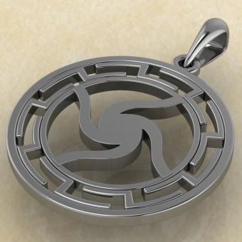 оберег Велесовик в протуберанцах из серебра