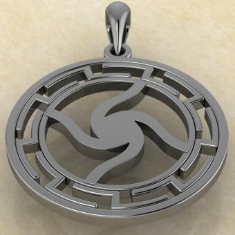 подвеска Велесовик в протуберанцах из серебра