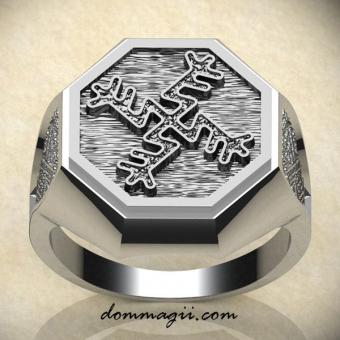 кольцо с вязью денежная свастика