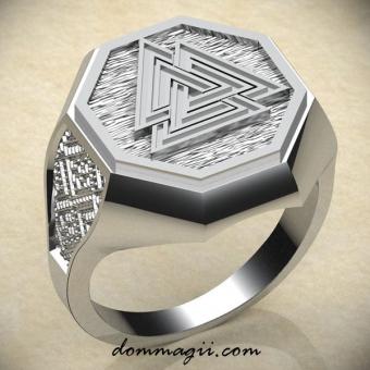 Кольцо Вальунут из серебра