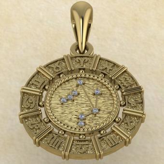 Знак зодиака Подвеска Весы золото с бриллиантами