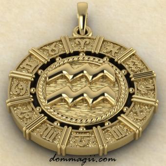 Зодиакальная подвеска золото 21 мм