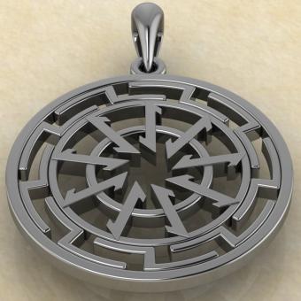 кулон Волчий крюк в протуберанцах серебро