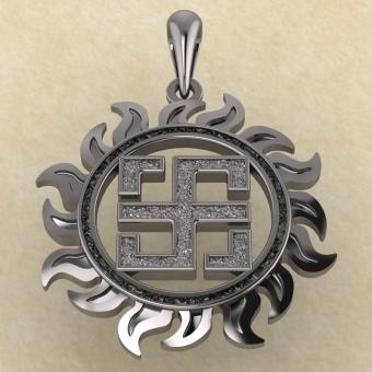 Славянский оберег Всеславец из серебра