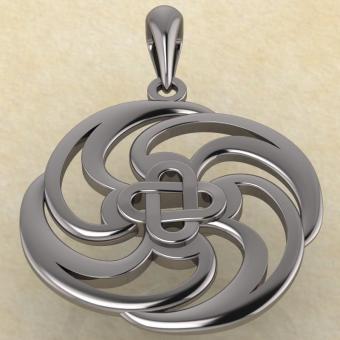 Славянский оберег Ярга из серебра