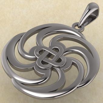 Подвеска с Славянским оберегом Ярга из серебра