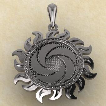 Славянская подвеска Ярило воздушный серебро