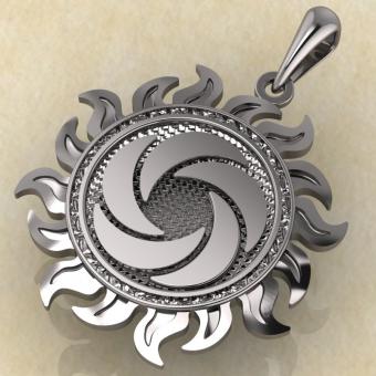 Славянский оберег Ярило воздушный серебро