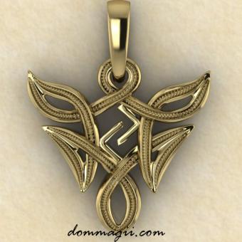 Амулет Йера в бесконечной вязи золото