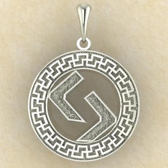 Руна «ЙЕРА» в солярном обережном круге золото