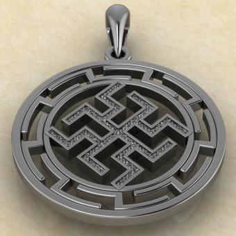 подвеска Зайчик в протуберанцах серебро