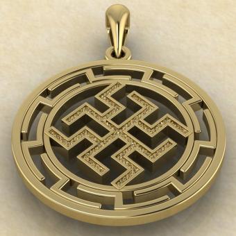 подвеска Зайчик в протуберанцах золото