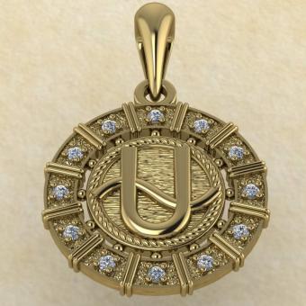 Подвеска Змееносец золото с бриллиантами