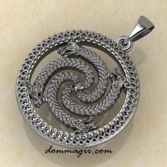 Оберег Змеевик из серебра