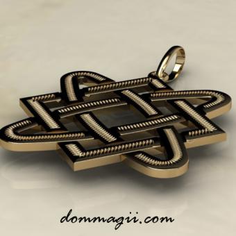 Подвеска Славянский оберег Звезда лады Богородицы малая из золота