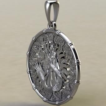 Подвеска с Славянским оберегом Звезда Лады с Ладой из серебра