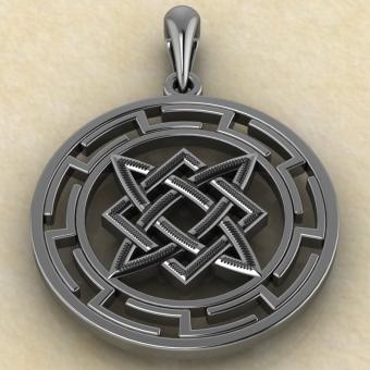 подвеска Звезда Руси в протуберанцах серебро