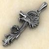 Кулон с амулетом Дракон из серебра