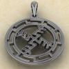 кулон Денежная свастика в протуберанцах из серебра
