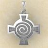 Амулет Кельтский крест со спиралью из серебра