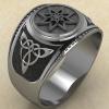 Кольцо печатка с Славянским оберегом Алатырь щит из серебра