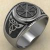 Кольцо печатка с Славянским оберегом Коловрат противосолонь из серебра