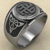 Кольцо печатка с Славянским оберегом Небесный крест из серебра
