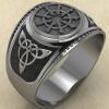 Кольцо печатка с Славянским оберегом Волчий крюк из серебра