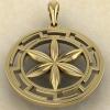 подвеска Колесо Перуна в протуберанцах золото