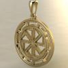 Славянский оберег Двухсторонний Коловрат в протуберанцах золото