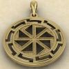 кулон Двухсторонний Коловрат в протуберанцах золото