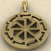 подвеска Двухсторонний Коловрат в протуберанцах золото
