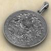 Амулет Дракон медальон из серебра