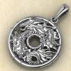 Кулон с амулетом Водный Дракон из серебра