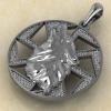 оберег Волк в коловрате из серебра