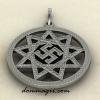 Славянский Оберег Обережник в звезде Инглии из серебра
