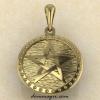 Подвеска Пентограмма из желтого  золота