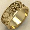 Перстень с Славянским оберегом колесо Перуна из золота