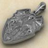 Подвеска с амулетом Щит с драконами из серебра
