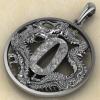 Кулон Цуба с драконом из серебра